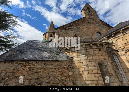 L'église romane Sant Andreu de Salardu dans la vallée de l'Aran, Catalogne.Espagne. Banque D'Images