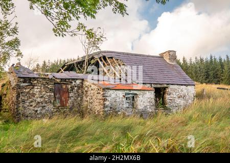 Derelict cottage à Croaghnageer dans le comté de Donegal - Irlande. Banque D'Images