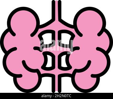 Icône endocrinologue échographique.Contour échographie endocrinologue vecteur icône couleur plat isolé Illustration de Vecteur