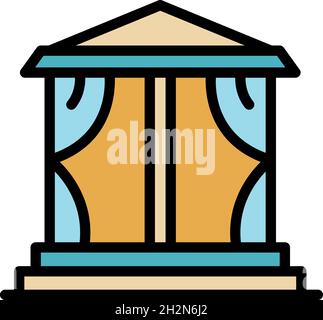 Alcôve belvédère icône.Contour alcôve Gazebo vecteur icône couleur plat isolé Illustration de Vecteur