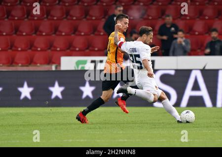 Benevento, Italie.23 octobre 2021.GERBO Alberto (Cosenza Calcio) pendant Benevento Calcio vs Cosenza Calcio, Ligue italienne de championnat de football BKT à Benevento, Italie, octobre 23 2021 crédit: Independent photo Agency/Alay Live News Banque D'Images