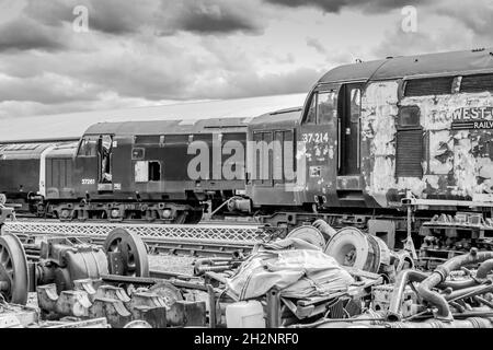 BR classe 37s n° 37261 et 37214, chemin de fer Boness et Kinneil Banque D'Images