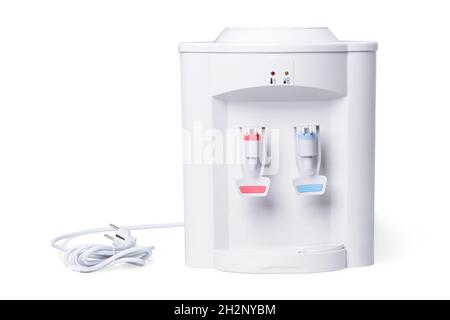 Refroidisseur d'eau potable de bureau isolé sur blanc Banque D'Images