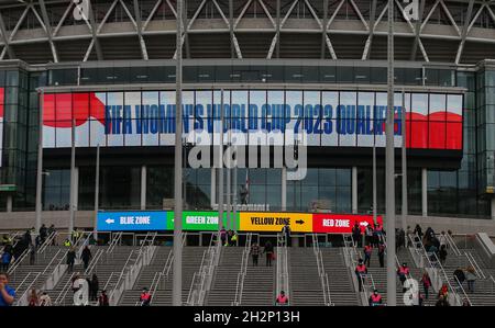 Londres, Angleterre, 23 octobre 2021 : entrée de Wembley lors du match de qualification de la coupe du monde des femmes de la FIFA entre l'Angleterre et l'Irlande du Nord au stade de Wembley à Londres, en Angleterre.Pedro Soares/SPP Banque D'Images