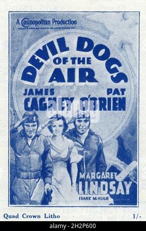 JAMES CAGNEY PAT O'BRIEN et MARGARET LINDSAY dans DIABLE CHIENS DE L'AIR 1935 réalisateur LLOYD BACON basé sur l'histoire de John Monk Saunders costume design Orry-Kelly A Cosmopolitan production / Warner Bros. Banque D'Images