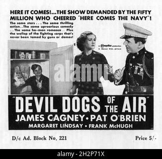 JAMES CAGNEY PAT O'BRIEN et MARGARET LINDSAY dans DIABLE CHIENS DE L'AIR 1935 réalisateur LLOYD BACON basé sur l'histoire de John Monk Saunders costume design Orry-Kelly A Cosmopolitan production / Warner Bros. Banque D'Images