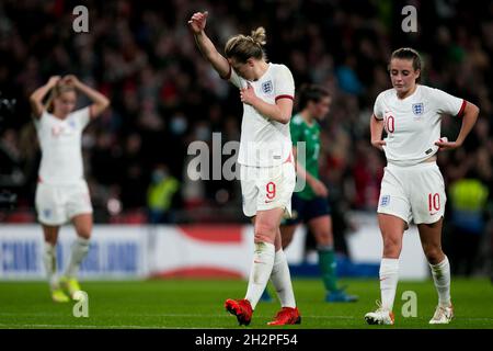 LONDRES, ROYAUME-UNI.23 OCTOBRE Ellen White d'Angleterre gestes lors du match de qualification du groupe D de la coupe du monde des femmes de la FIFA entre les femmes d'Angleterre et l'Irlande du Nord au stade Wembley, Londres, le samedi 23 octobre 2021.(Credit: Federico Maranesi | MI News) Credit: MI News & Sport /Alay Live News Banque D'Images