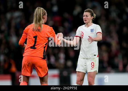 LONDRES, ROYAUME-UNI.23 OCTOBRE Ellen White d'Angleterre gestes lors du match de qualification du groupe D de la coupe du monde des femmes de la FIFA entre les femmes d'Angleterre et l'Irlande du Nord au stade Wembley, Londres, le samedi 23 octobre 2021.(Credit: Federico Maranesi | MI News) Credit: MI News & Sport /Alay Live News Banque D'Images