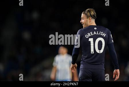 Jack Grealish de Manchester City lors du match de la Premier League au stade AMEX de Brighton.Date de la photo: Samedi 23 octobre 2021. Banque D'Images