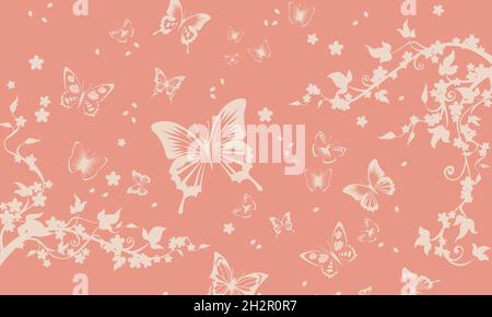 Motif floral texture, motif pour les industries du carrelage et du textile avec une combinaison de couleurs moderne et tendance Banque D'Images