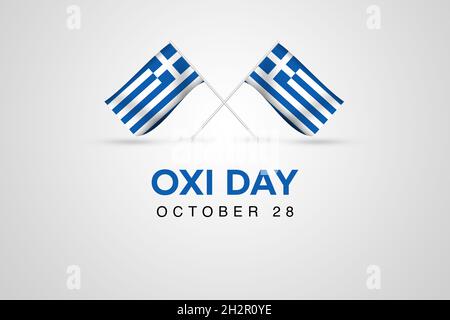 Ochi Day en Grèce avec deux drapeaux de l'ondulation Abstract Modern Background.Toile de fond de la fête des fêtes Banque D'Images