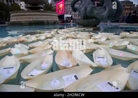 LONDRES, 23 OCTOBRE 2021, Festival Diwali à Trafalgar Square, cette année, le festival a été réduit en raison de Covid-19 Banque D'Images