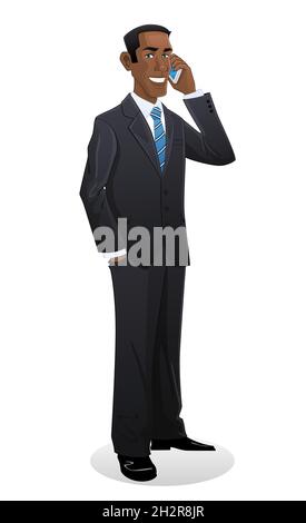 Businessman talking on a mobile phone Illustration de Vecteur