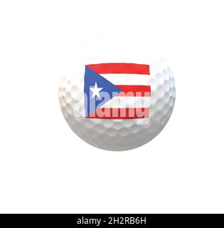 Ballon de golf avec drapeau de Porto Rico Illustration de Vecteur