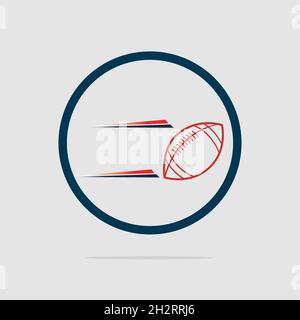 Modèle d'illustration du logo du football américain sur fond gris Illustration de Vecteur