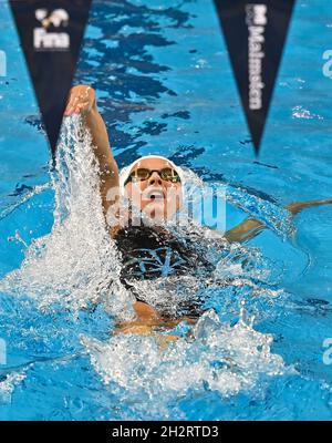 Doha, Qatar.23 octobre 2021.Maria Ugolkova, de Suisse, participe à la finale féminine de 200m de la coupe du monde de natation 2021 de la FINA à Doha, capitale du Qatar, le 23 octobre 2021.Credit: Nikku/Xinhua/Alay Live News Banque D'Images