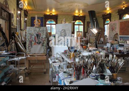 Lucerne, Suisse.21 octobre 2021.Le studio de l'ancien forestier d'art Wolfgang Beltracchi sur le lac de Lucerne.Beltracchi a déclenché l'un des plus grands scandales de falsification artistique en Allemagne.Il y a dix ans, le prince forger a été condamné, libéré de prison au début de 2015.(À dpa-Korr 'dix ans après le verdict - Forger Beltracchi: Nous avons encore beaucoup de rire") Credit: Sabine Dobel/dpa/Alamy Live News Banque D'Images