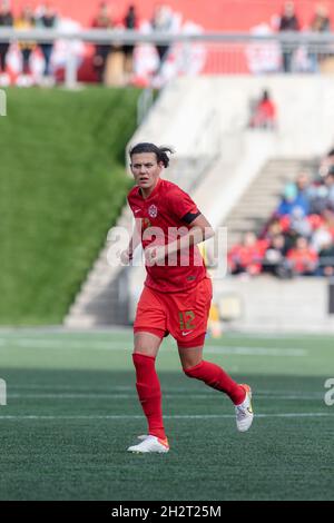 Ottawa, Canada, le 23 octobre 2021 : Christine M. Sinclair d'équipe Canada lors du match de la tournée de célébration contre l'équipe de la Nouvelle-Zélande à la TD place, à Ottawa, au Canada.Le Canada a gagné le match 5-1. Banque D'Images