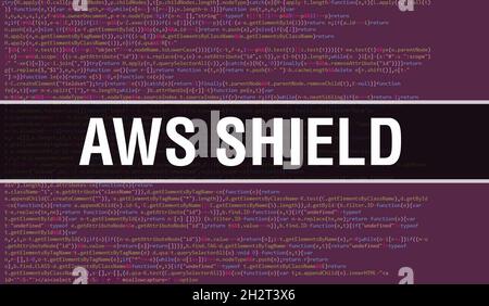 aws Shield concept avec parties aléatoires du code de programme. aws Shield avec code de programmation résumé de la technologie de base du développeur et de la comput de logiciel Banque D'Images