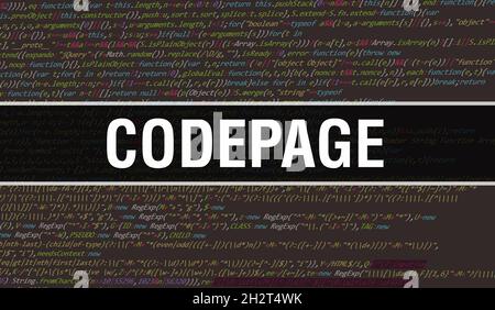 Texte de la page de code écrit sur le code de programmation résumé technologie de base du développeur de logiciel et de script d'ordinateur.Concept de page de code sur comput Banque D'Images