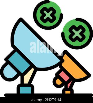 Icône de satellite de fausses nouvelles.Contour fausses nouvelles satellite vecteur icône couleur plat isolé Illustration de Vecteur