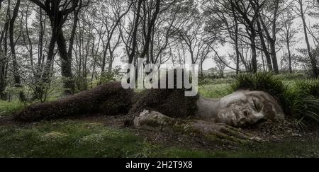 Le Mud Maid aux Lost Gardens of Heligan, Pentewan, St.Austell, Cornwall, Royaume-Uni Banque D'Images