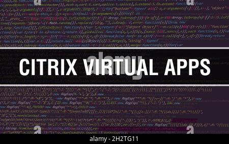 Citrix Virtual Apps texte écrit sur le code de programmation résumé de la technologie de base du développeur de logiciels et du script d'ordinateur.Citrix Virtual Apps con Banque D'Images