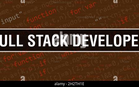 DÉVELOPPEUR DE PILE COMPLÈTE avec technologie Abstract Code binaire arrière-plan.données binaires numériques et concept de données sécurisées.Logiciel Banque D'Images