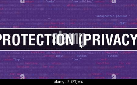 Protection (confidentialité) texte écrit sur le code de programmation résumé technologie de base du développeur de logiciel et de script d'ordinateur.Protection (vie privée) c Banque D'Images