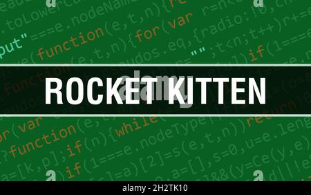 Concept de kit de fusée avec parties aléatoires du code de programme.Kit de fusée avec code de programmation résumé de la technologie de base du développeur de logiciel et Banque D'Images