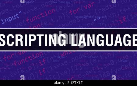 Langage de script avec la technologie Résumé Contexte code binaire numérique.Les données binaires et sécurisée des données Concept. Software Banque D'Images