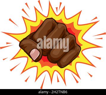 Poing Punch main Comic Pop Art dessin explosion Illustration de Vecteur