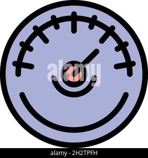 Icône du baromètre de l'air.Contour baromètre air vecteur icône couleur plat isolé Illustration de Vecteur