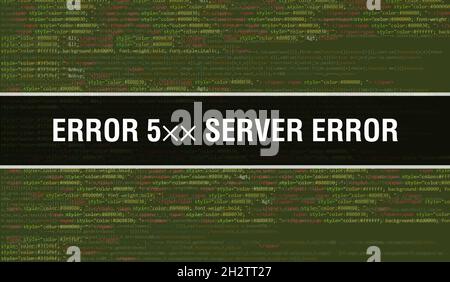 Erreur 5×× serveur erreur concept avec parties aléatoires du code de programme.erreur 5×× serveur erreur texte écrit sur le code de programmation technologie abstraite backgroun Banque D'Images