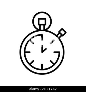 Icône du chronomètre.Pictogramme de l'horloge.Symbole sport plat pour la toile.Trait.Isolé sur fond blanc.Vecteur eps10 Banque D'Images