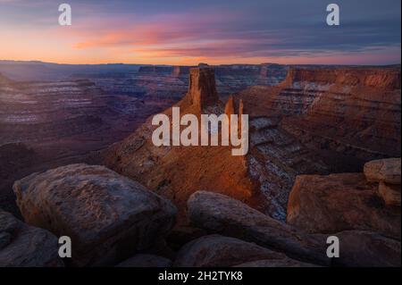 Marlboro point, canyon du désert près du parc national de Canyonlands dans l'Utah Banque D'Images