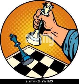 checkmate.Un jeu de société, une menace pour le roi sur un échiquier Illustration de Vecteur