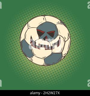 halloween potiron face football ballon, article de sport Illustration de Vecteur