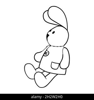 Joli imprimé lapin. Vecteur enfant mode lièvre. Joli dessin de lapin pour bébé t-shirt, vêtements pour enfants, invitation, simple dessin d'enfant scandinave Illustration de Vecteur