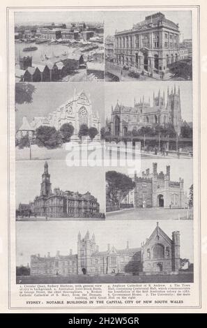 Sydney - photos anciennes de bâtiments remarquables dans la capitale de la Nouvelle-Galles du Sud des années 1930. Banque D'Images