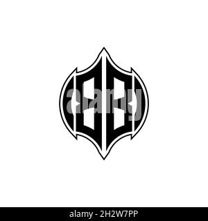 BA Monogram logo lettre avec forme simple et cercle modèle de conception arrondi isolé sur fond noir Illustration de Vecteur