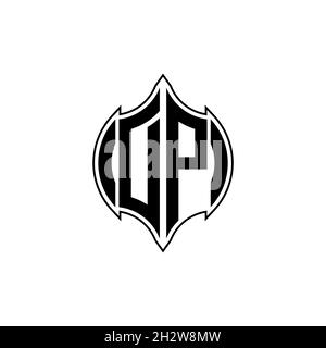 DP Monogram logo lettre avec ligne de gemmotérique style de forme arrondie sur fond isolé, shiled lettre monogramme Illustration de Vecteur