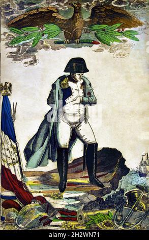 Napoléon sur Sainte-Hélène (artiste F. Georgi) Napoléon Bonaparte, (1769-1821), Napoléon Ier, empereur français, France. Banque D'Images