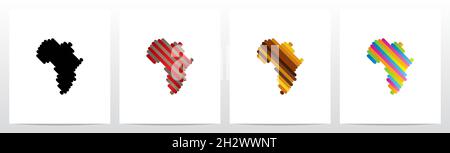L'Afrique sur colorfull Stripes logo Design Illustration de Vecteur