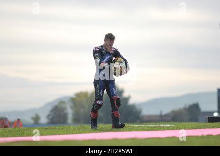 Misano, Italien.24 octobre 2021.24.10.2021, Misano World circuit Marco Simoncelli, Misano, Grand Prix de Saint-Marin 2021, dans le film champion du monde 2021 Fabio Quartararo (FRA # 20), Monster Energy Yamaha MotoGP/dpa/Alamy Live News Banque D'Images