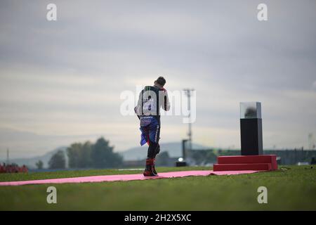 Misano, Italien.24 octobre 2021.24.10.2021, Misano World circuit Marco Simoncelli, Misano, Grand Prix de Saint-Marin 2021, dans le film champion du monde 2021 Fabio Quartararo (FRA # 20), Monster Energy Yamaha MotoGP/dpa/Alamy Live News Banque D'Images