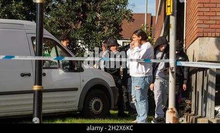 Brentwood Essex, Royaume-Uni.24 octobre 2021.Une enquête de meurtre importante menée par la police d'Essex à Brentwood à la suite des deux meurtres commis dans la ville.Crédit : Ian Davidson/Alay Live News Banque D'Images