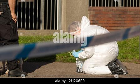 Brentwood Essex, Royaume-Uni.24 octobre 2021.Une enquête de meurtre importante menée par la police d'Essex à Brentwood à la suite des deux meurtres commis dans la ville.Crédit : Ian Davidson/Alay Live News Banque D'Images