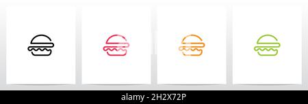 Logo Hamburger sur une seule ligne Illustration de Vecteur