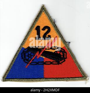 US Army patch de la 12e Guerre mondiale de la division d'Armored Banque D'Images